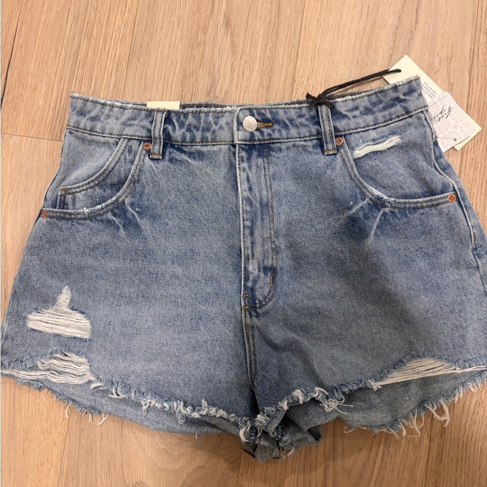 ROLLA'S Blue Distressed Jean Shorts